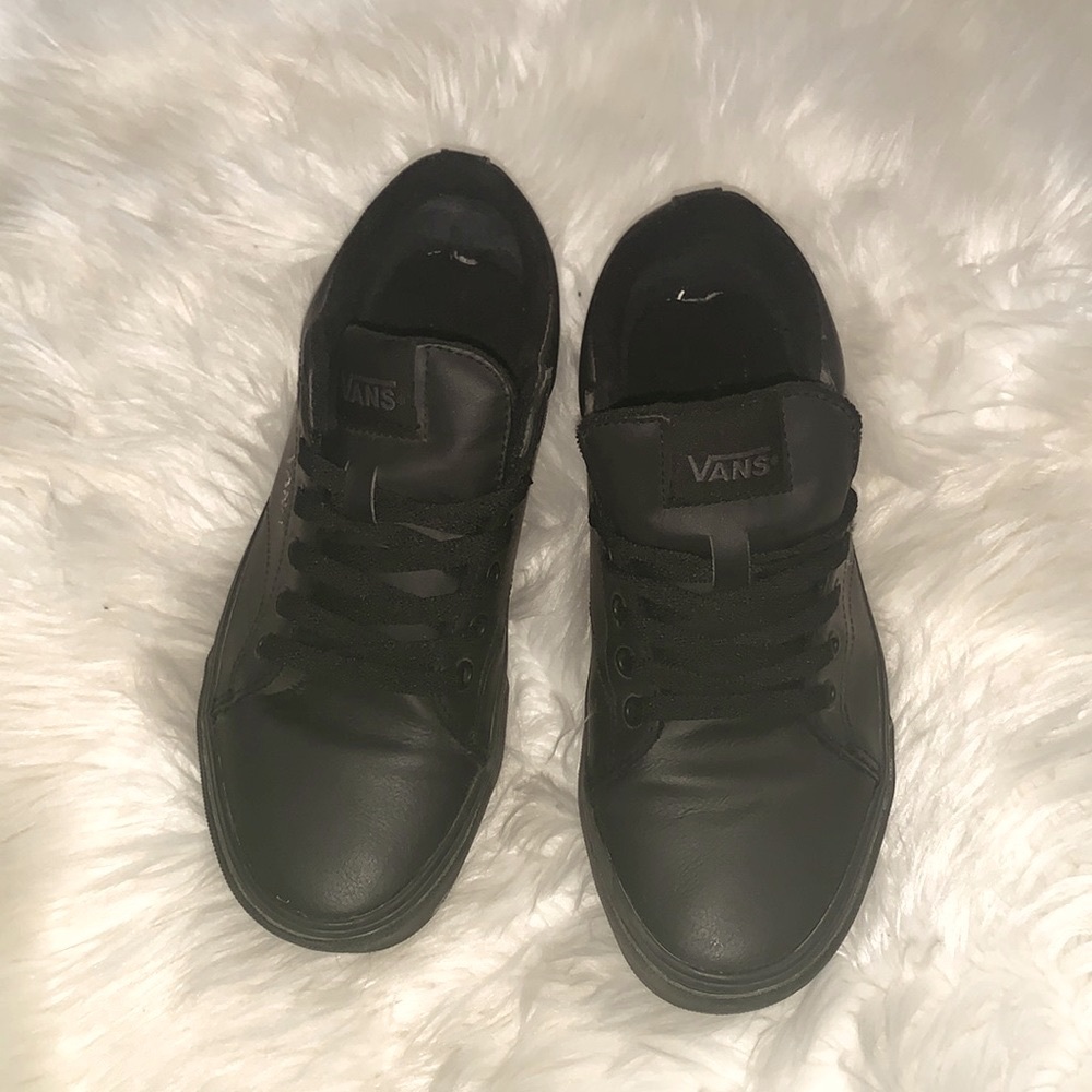 Vans Leather All Black Low Tops